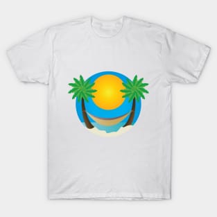 Hammock palm trees sun beach T-Shirt